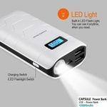 Konfulon Power Bank 10000mah Chargeur portable Double USB charge Rapide Ecran LCD