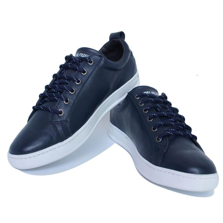 BASKET EN CUIR BLEU FONCÉ