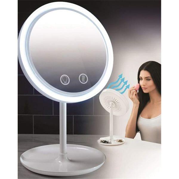 Miroir De Maquillage LED Avec Ventilateur